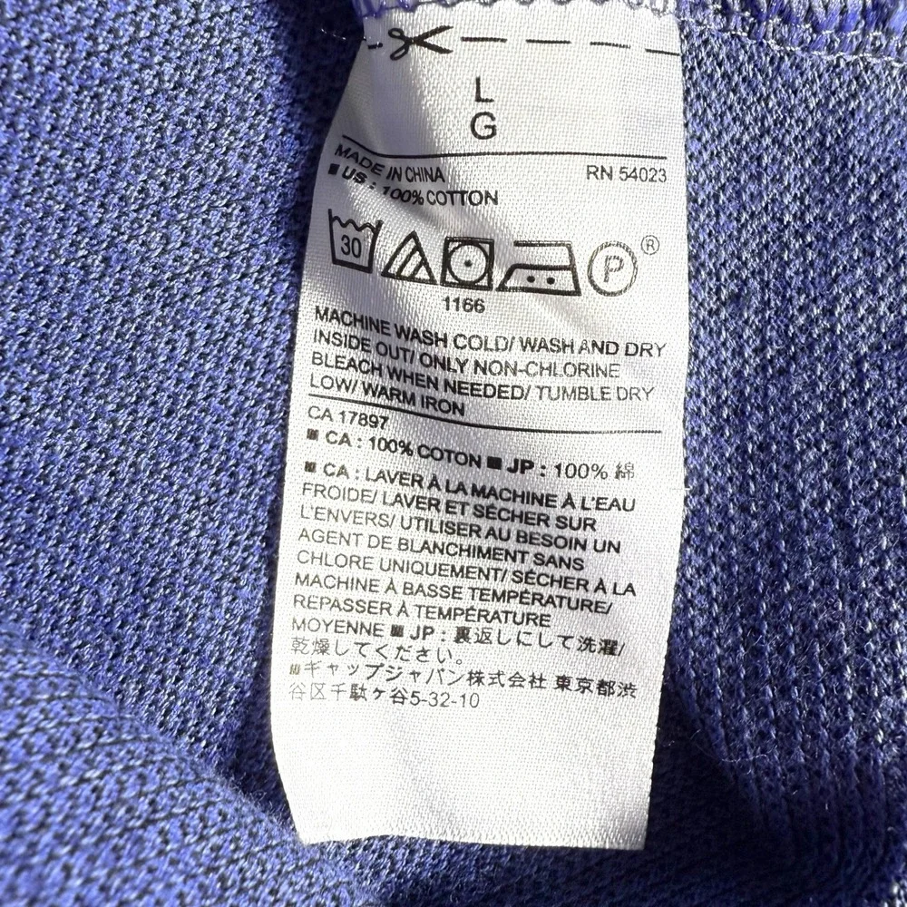 Banana‎ Republic Dress Polo Shirt Mens Size L Blue Business Casual Short Sleeve